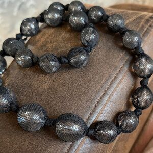 Long Mesh over Lucite Necklace